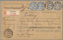 1893, INTERNES EINZUGSMANDAT 62Ax2+59Ax2, VOLL-0 COURGENAY