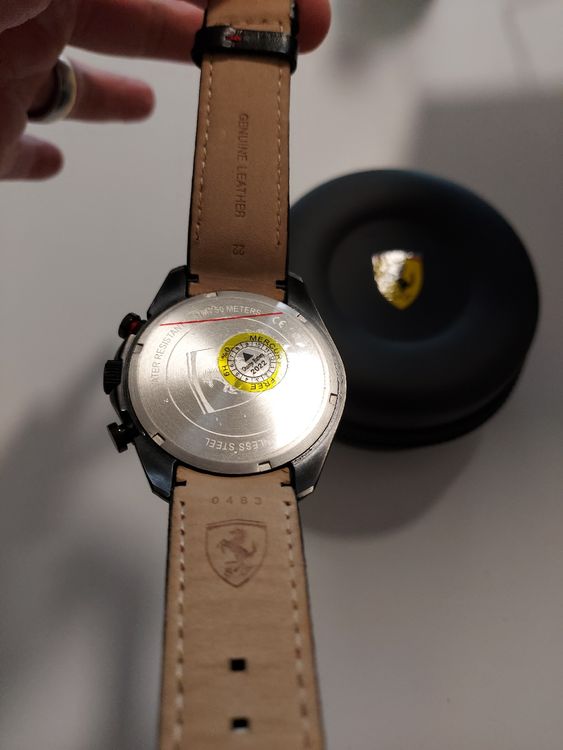 Original Scuderia Ferrari Speedracer Black Leather Herrenuhr (Gebraucht ...