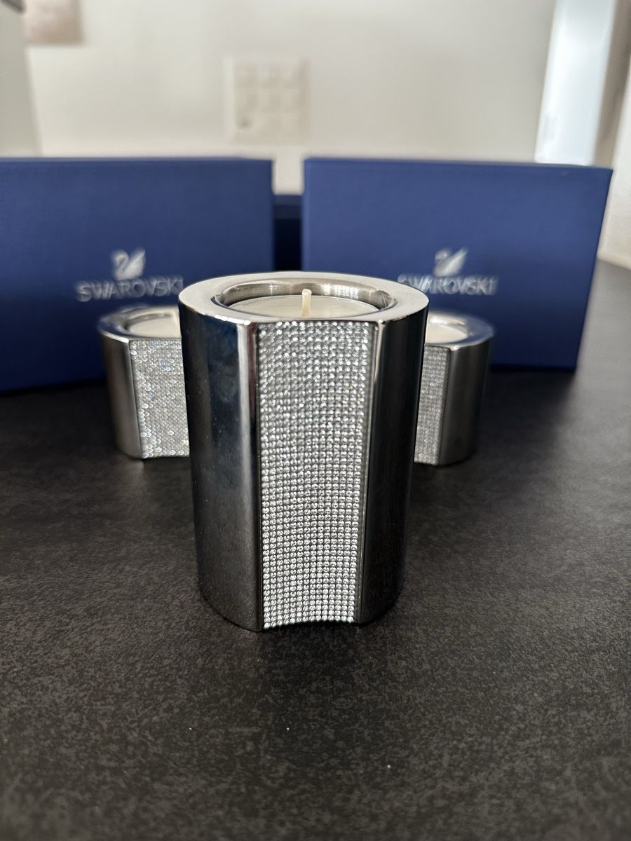 Swarovski Kerzenständer: Original Swarovski Kerzenhalter Set 3Stk – Gebraucht aus Eglisau von Brewster1 1