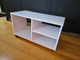 Kompaktes TV-Board / Rollregal Weiss (3 Fächer)