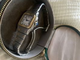 Santos de Cartier Vintage Uhr Watch Gold + Edelstahl 24mm