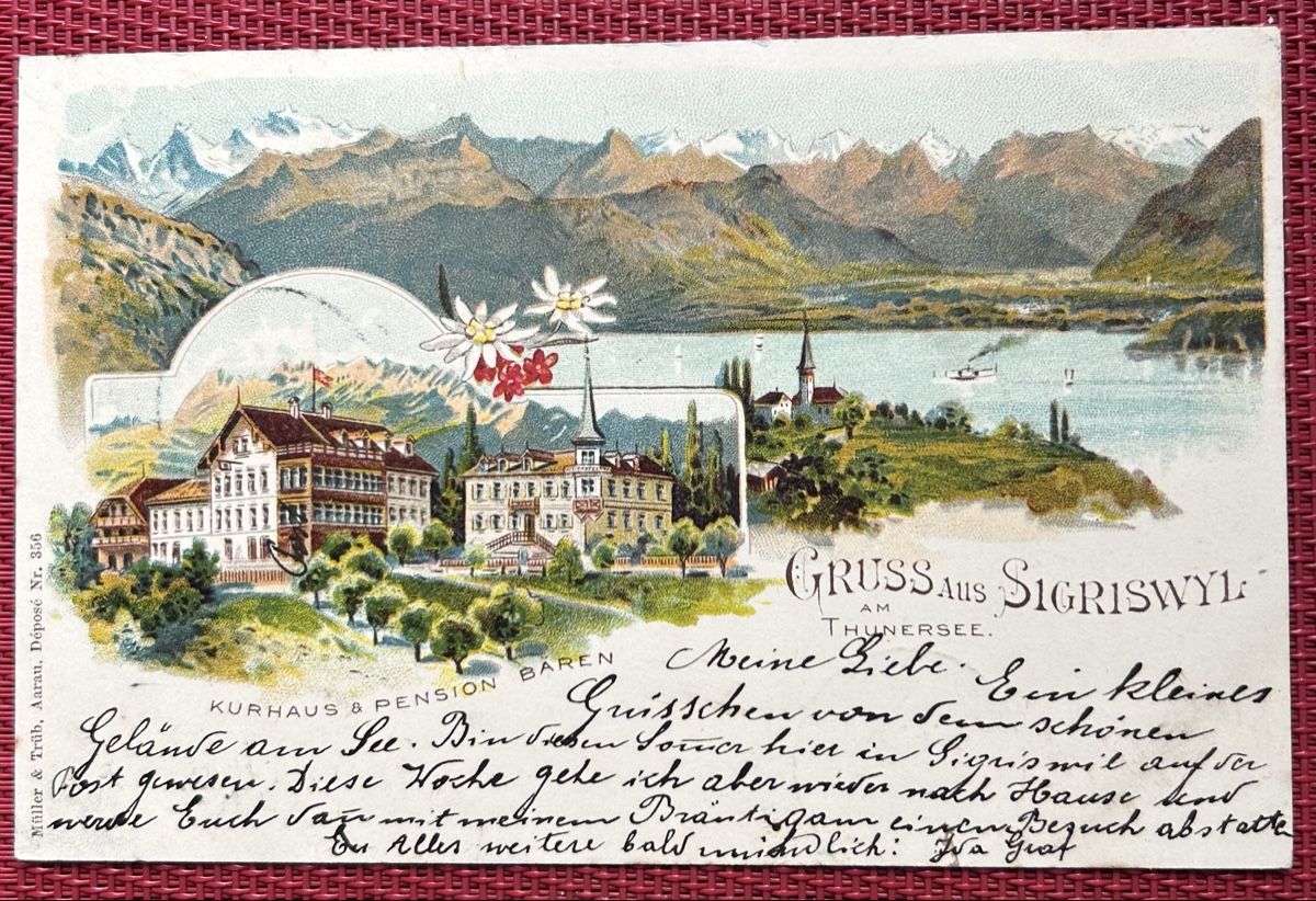 Cartoline postali: Gruss aus Sigriswil Litho  – Usato da Horw venduto da Tellbub