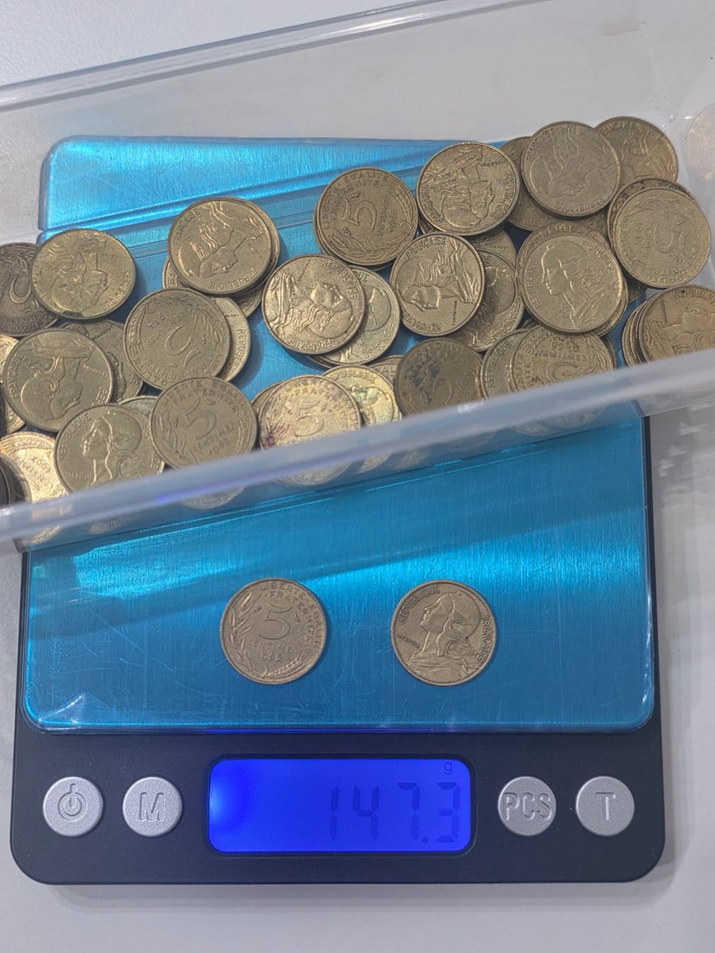 Alle Münzen: 5 Centimes Republice Frankreich 147.3 gr. – Gebraucht aus Scherzingen von Benjanil