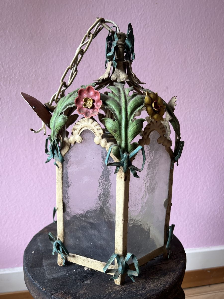 Lampadari & plafoniere: Florale Toleware Hängelampe – Usato da Zürich venduto da juergarno 2