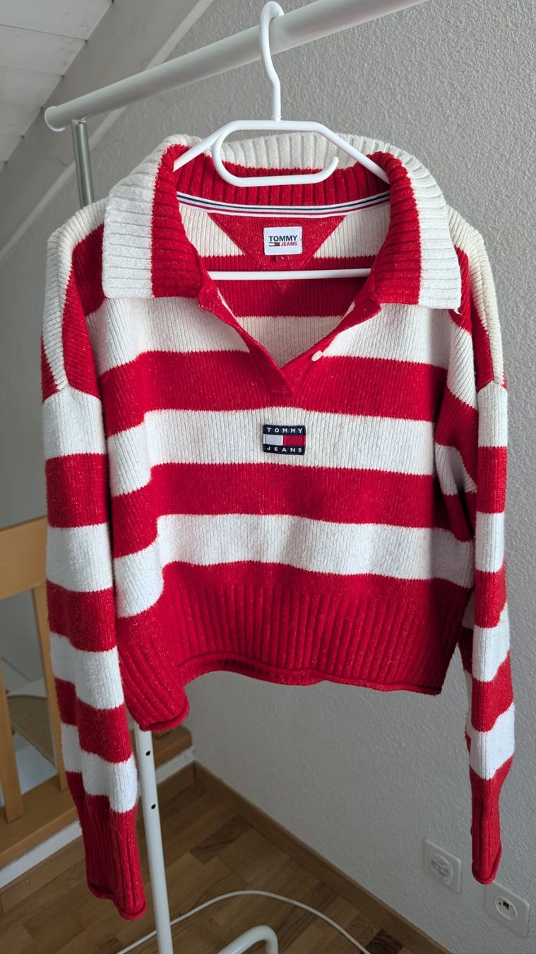 Tommy Hilfiger Maglioni & Felpe: Crop Pullover Tommy Hilfiger Gr. L rot weiss gestreift – Usato da Belp venduto da Sunny132 2