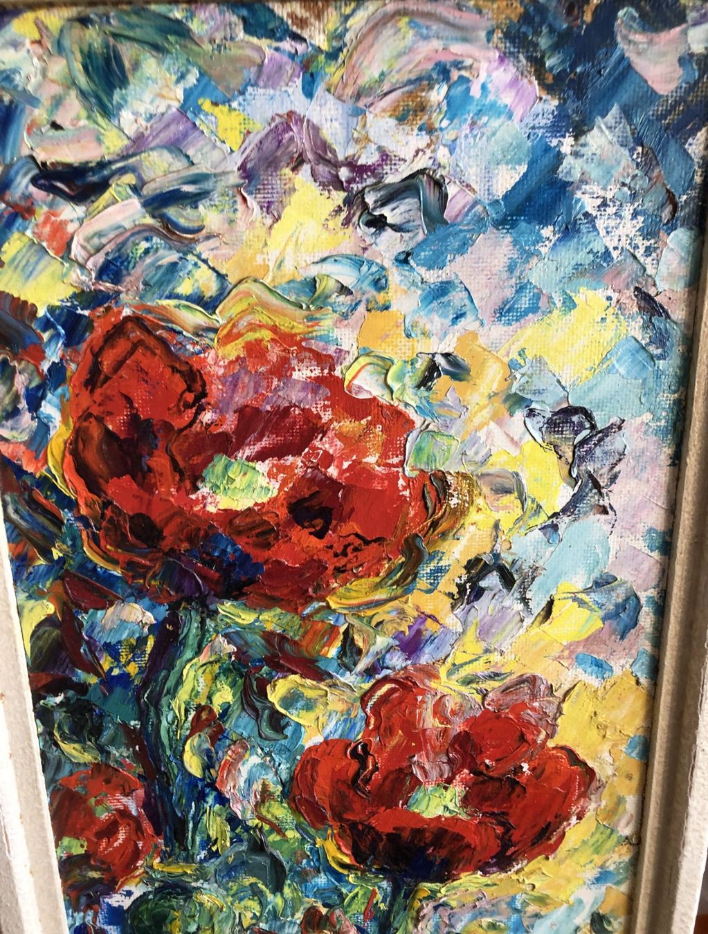 Dipinti: Hannes Schutter (1929-2001) - Ölgemälde - "Mohnblumen" – Usato da Schaffhausen venduto da durruti 1