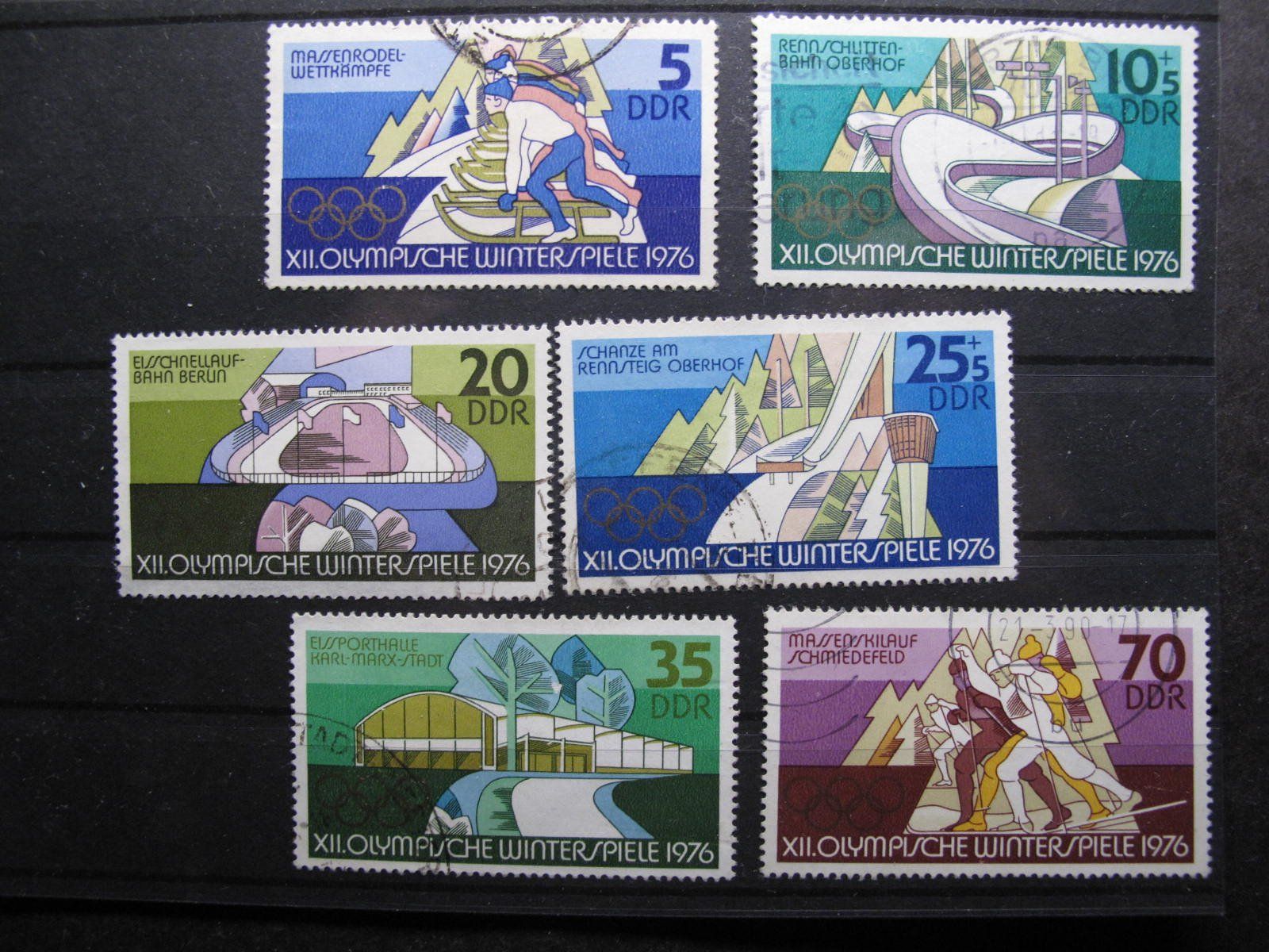 Alle Briefmarken: DDR 1975 Olympische Winterspiele gest – Gebraucht aus Wil SG von fva01