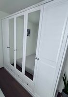 Kleiderschrank mit Spiegel und Schubladen Weiss 5-türig