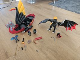 Playmobil Drachenschiff mit Drachen und Figuren gebraucht