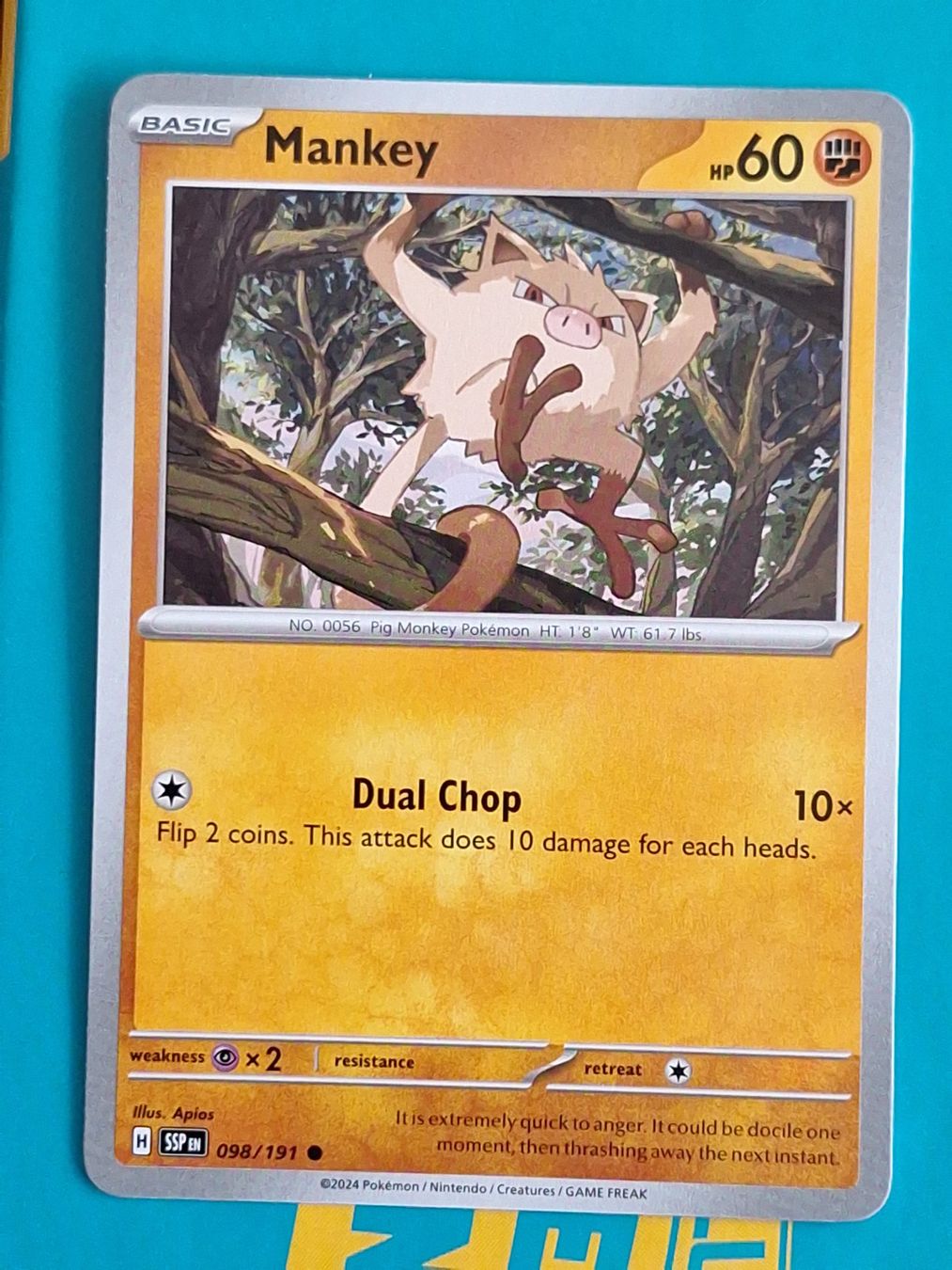 Pokémon Carte collezionabili: Mankey - Pokemon Surging Sparks – Usato da Altstätten SG venduto da GGsGameshop