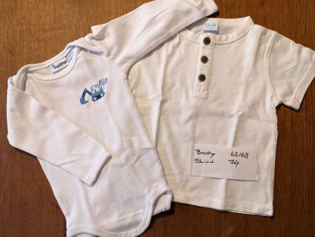 1x Langarm Body (62/68) + 1x Shirt (74)