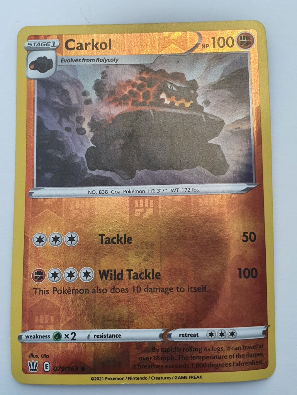 Pokémon Carte collezionabili: Carkol / 2021 Pokémon / Reverse Holo – Usato da Oberdorf BL venduto da BaldenEagle