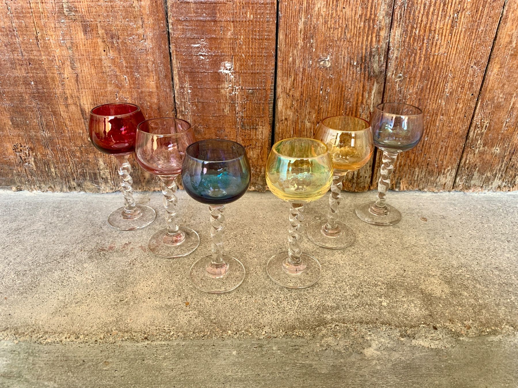 Bicchieri: 6er Set irisierende Vintage Likör- oder Schnapsgläser – Usato da Zürich venduto da Les_Zurichois 1