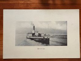 Postkarte Sur le Lac  Schiff ungelaufen Litho  (P500)