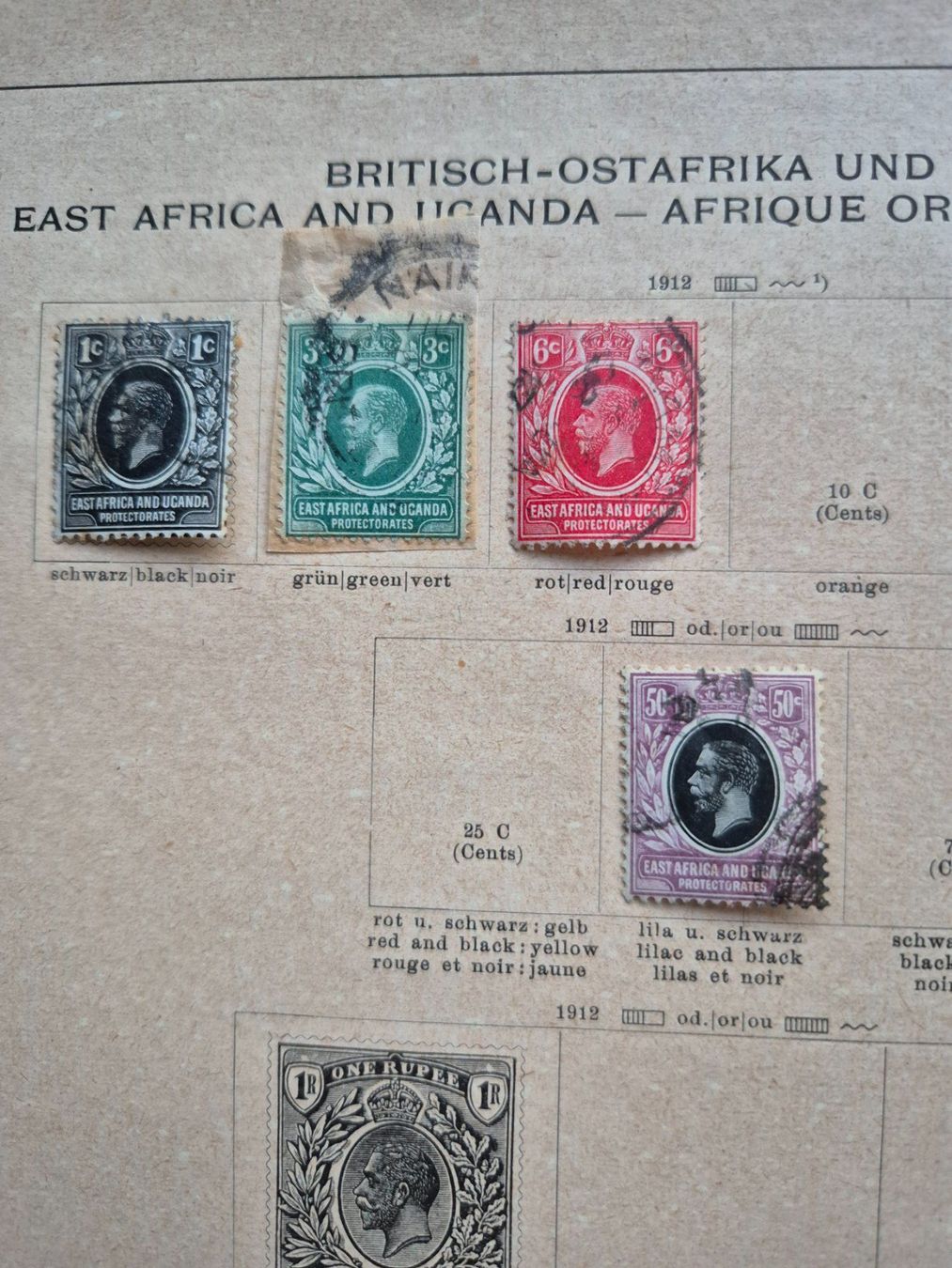 Tutti i francobolli: 4 Briefmarken Britisch Ostafrika Uganda 1912 – Usato da Langendorf venduto da zvonu161 1