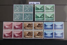 PP 1956 Serie Viererblöcke Postfrisch               Los 5466