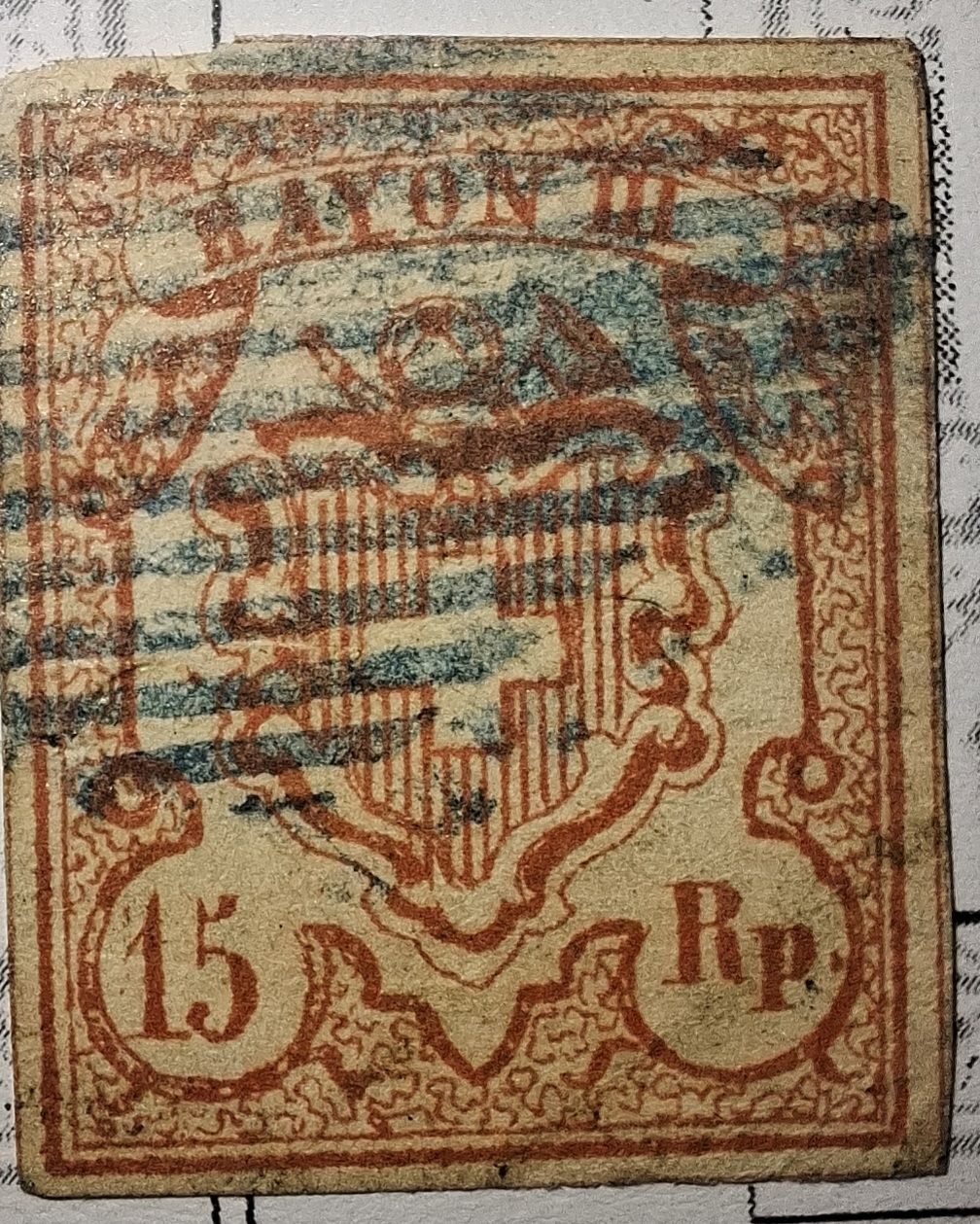 Tutti i francobolli: Rayon Nr. 20 Typ 8 / mängel – Usato da Balgach venduto da SIMEON27