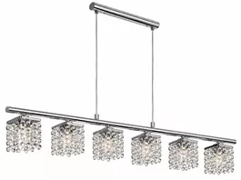 Elegante Hängeleuchte mit Kristallen  6-flammig