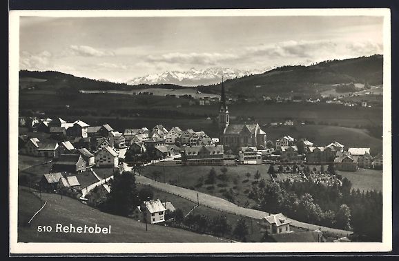 Cartoline postali: Rehetobel, Totalansicht gegen die Berge – Usato da Berlin venduto da bartko-reher
