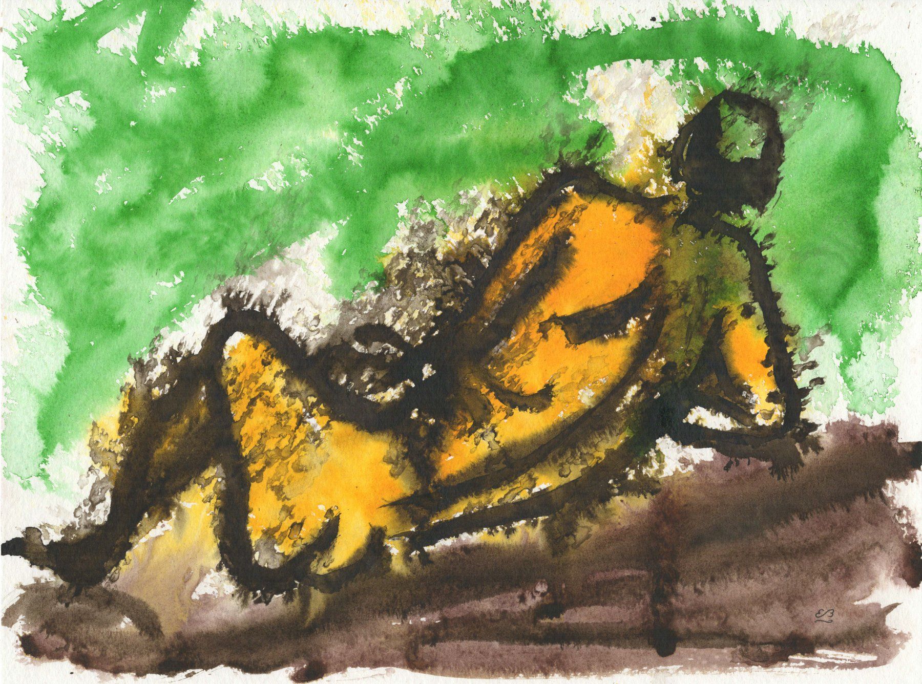 Dipinti: Aquarell: Yellow man – Nuovo (secondo la descrizione) da Fribourg venduto da erw_68dx