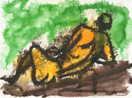 Aquarell: Yellow man