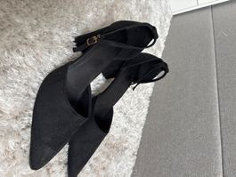 Schwarze Pumps mit Blockabsatz, Grösse 41