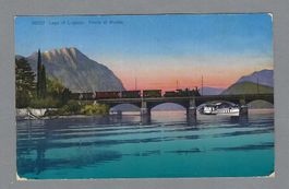 1928, PONTE DI MELIDE, GOTTHARD DAMPFZUG + SCHIFF
