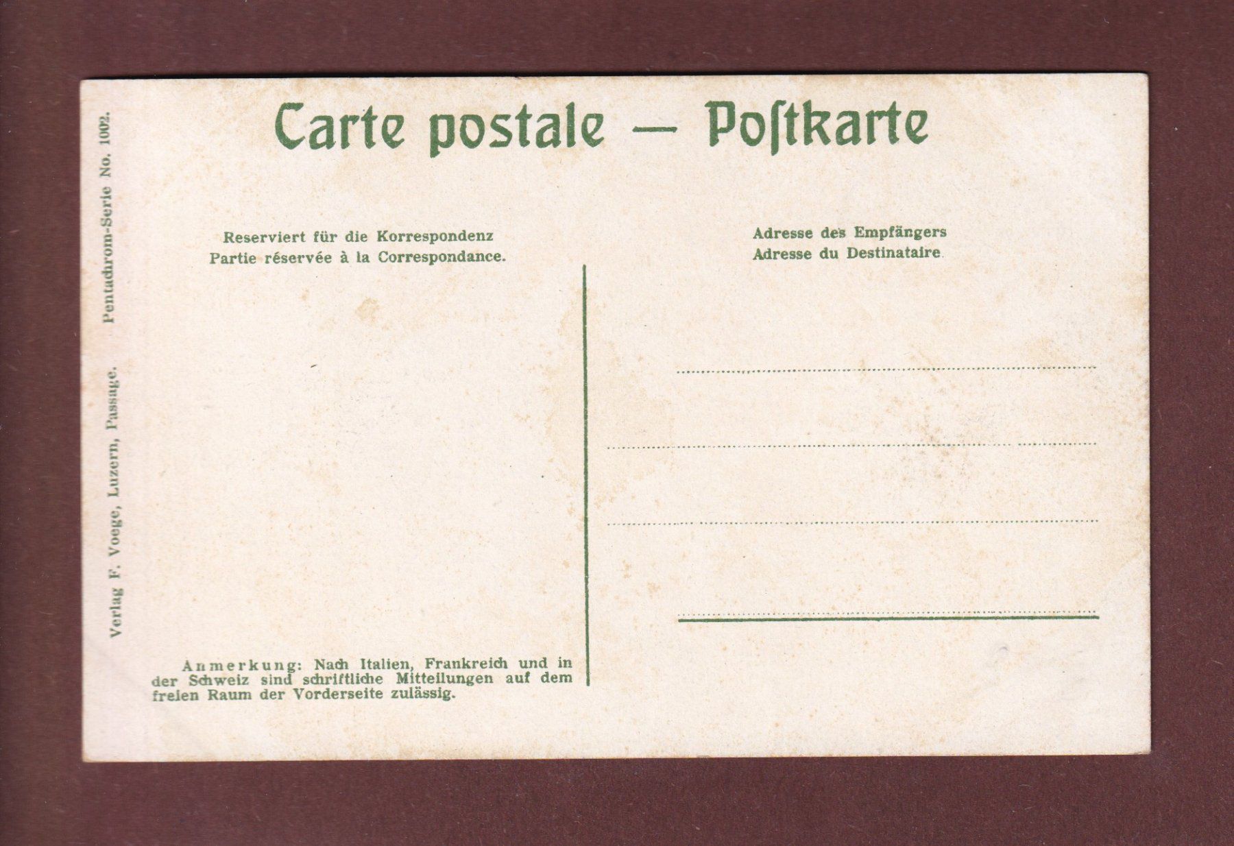 Cartes postales: LUZERN vom Gütsch – D'occasion à Pully par nicecards-shop 1