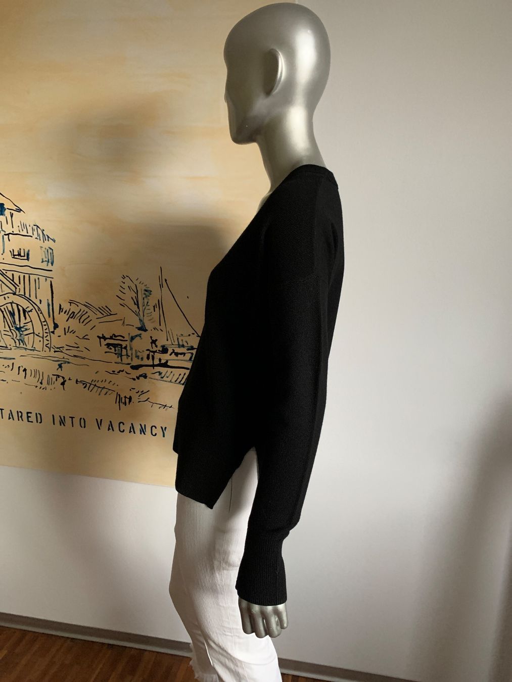 Pulls & Sweat-shirts: Rag & Bone: Schwarzer Merino-Pullover mit V-Ausschnitt, S – Neuf (Voir description) à Luzern par paulablue 3