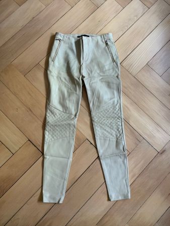 ZARA - Lederhose beige XS