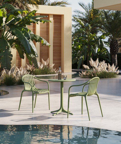 Sedie: Lot de 4 Chaises Palm Jade Vondom – Nuovo e nell'imballaggio originale da Martigny venduto da ShowroomXL