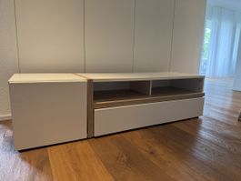 Sideboard/TV-Möbel weiss mit Holz