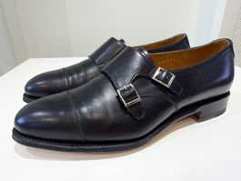 Meermin Double Monk Schuhe Gr. 41 UK 7 schwarz Goodyear Welt