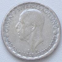 1 Krona 1947 – Schweden – Gustav V. – Silber 400