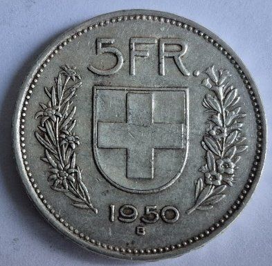 Tutti le monete: Schweizer Silber Münzen  5 Liber – Usato da Glattbrugg venduto da coronado03