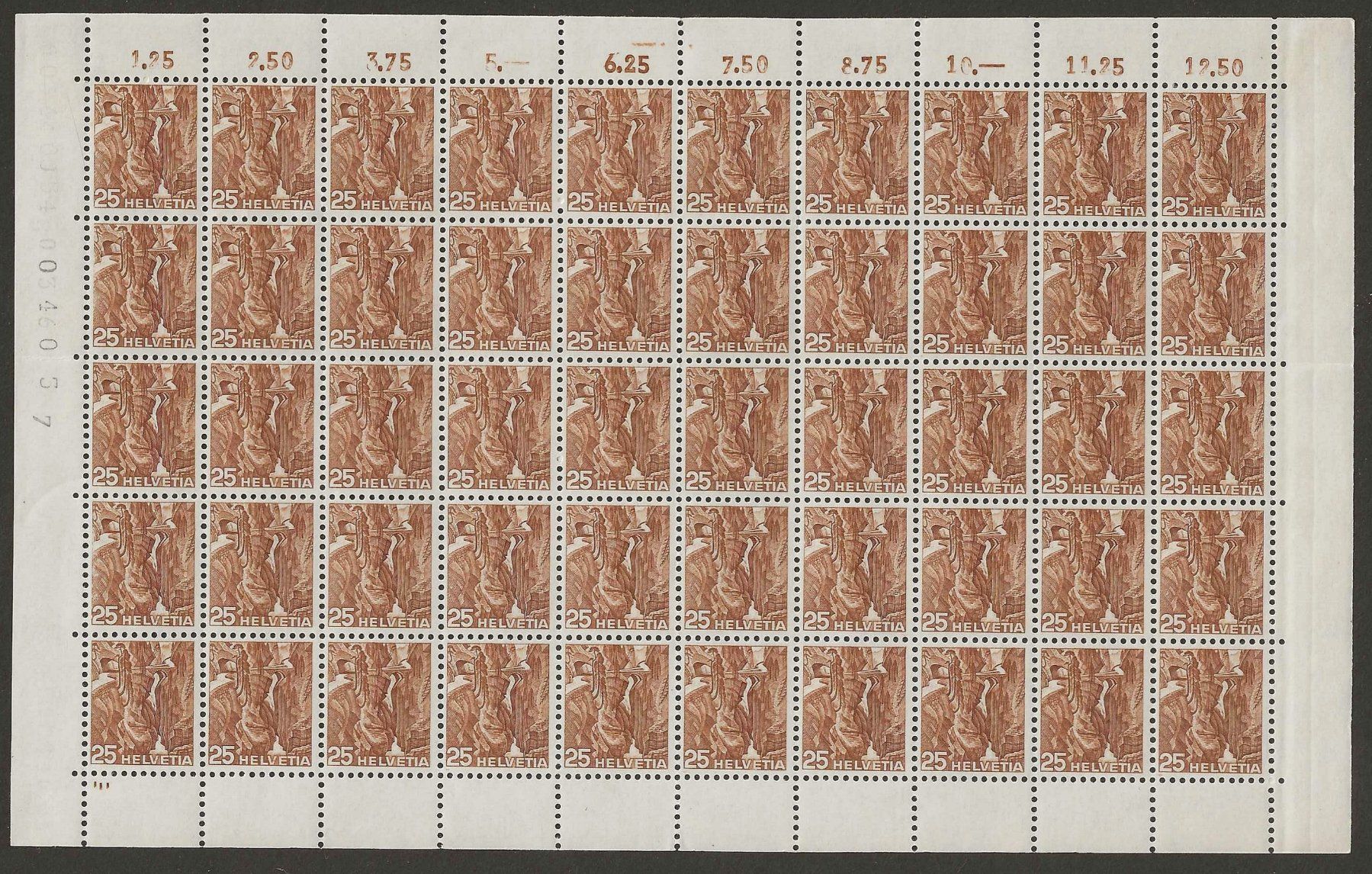 Tous les timbres: 1936 : Nr. 206y im 50-er Bogen postfrisch ** – Neuf (Voir description) à Gümligen par Geniusbuy