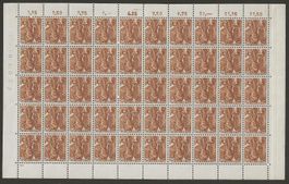1936 : Nr. 206y im 50-er Bogen postfrisch **