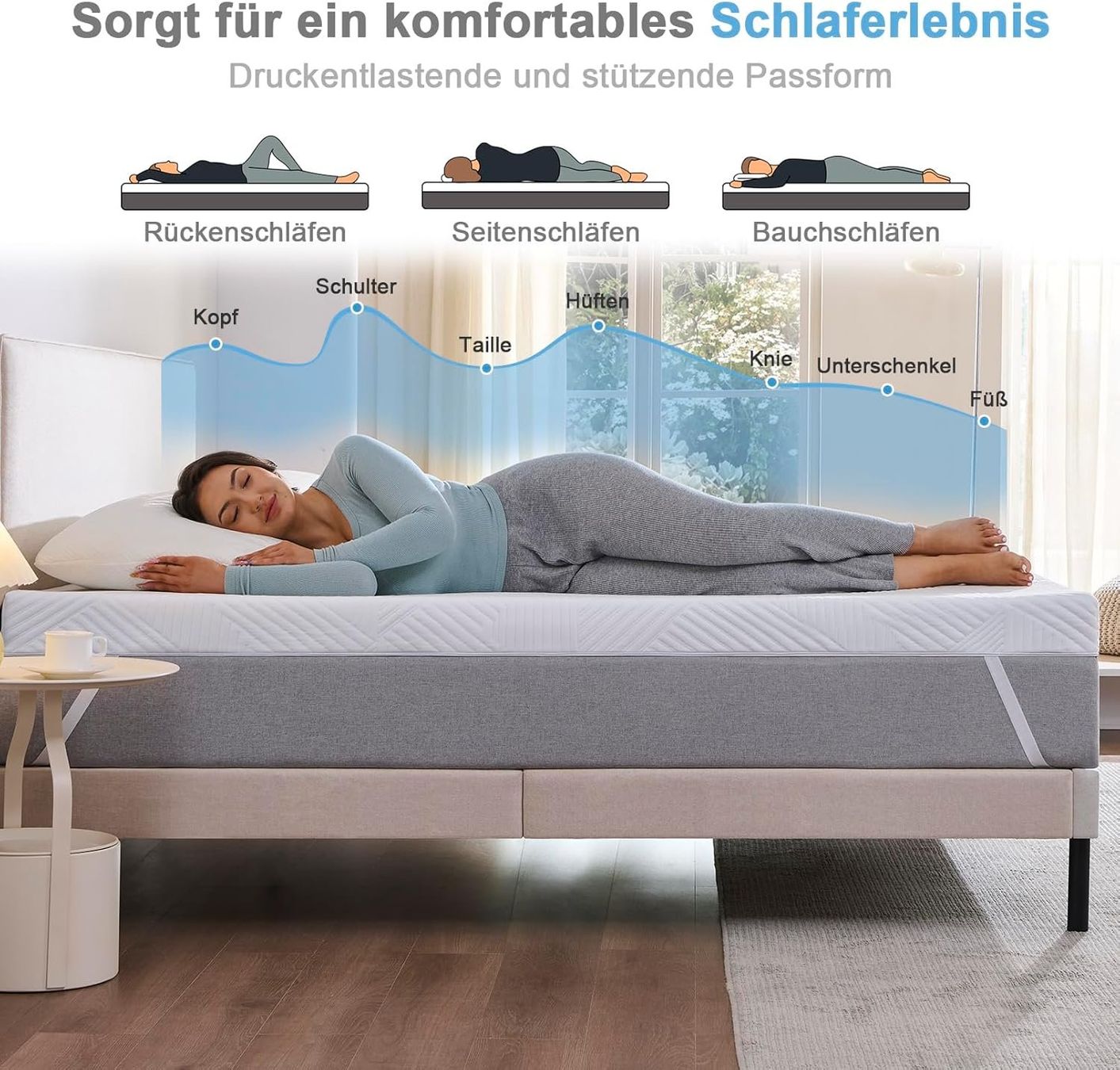 Matelas: Matratzentopper 180x200 cm Gel Komfortschaum 7,5 cm – Neuf avec emballage d'origine à Neuhausen am Rheinfall par HugoVerkauft 4