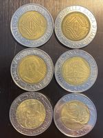 Italie, 500 Lire commémoratives 1993 à 1998