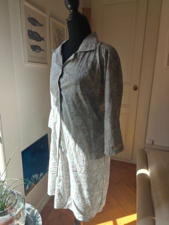 Giardino d'Oriente Batik light cotton dress neutrals M