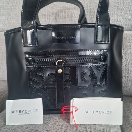 See by Chloé Handtasche – Schwarz Lack – wie Neu