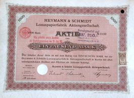 Heymann & Schmidt Luxuspapierfabrik AG. Berlin - 1905