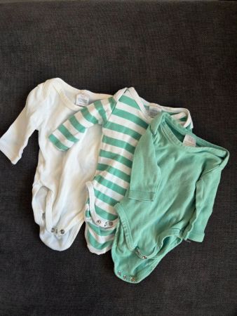 3 Langarm Bodys Set Gr. 50/56, Newborn, Kleiderpaket
