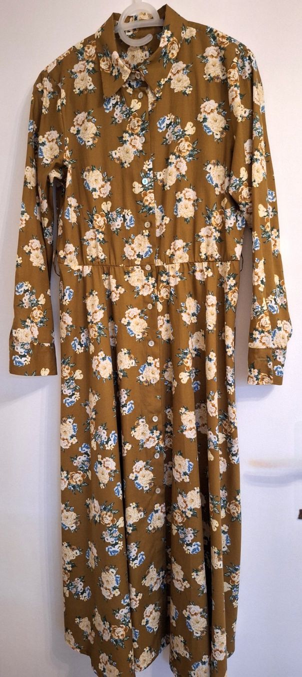 Vestiti: Blusen-Kleid Olive, Blumenmuster – Nuovo (secondo la descrizione) da Matten b. Interl venduto da iae_cwc7