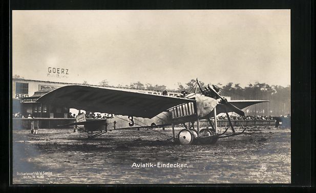 Cartoline postali: Foto-AK Sanke: Flugzeug Aviatik-Eindecke – Usato da Berlin venduto da bartko-reher