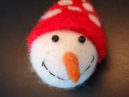 Filz-Schneemann mit Zipfelmütze - Weihnachtsdeko