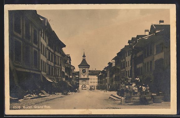 Cartoline postali: AK Morat, Grand'Rue – Usato da Berlin venduto da bartko-reher