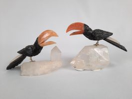 2 Vögel auf Bergkristall
