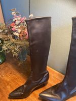Sergio Rossi Stretch-Leder-Stiefel schwarz