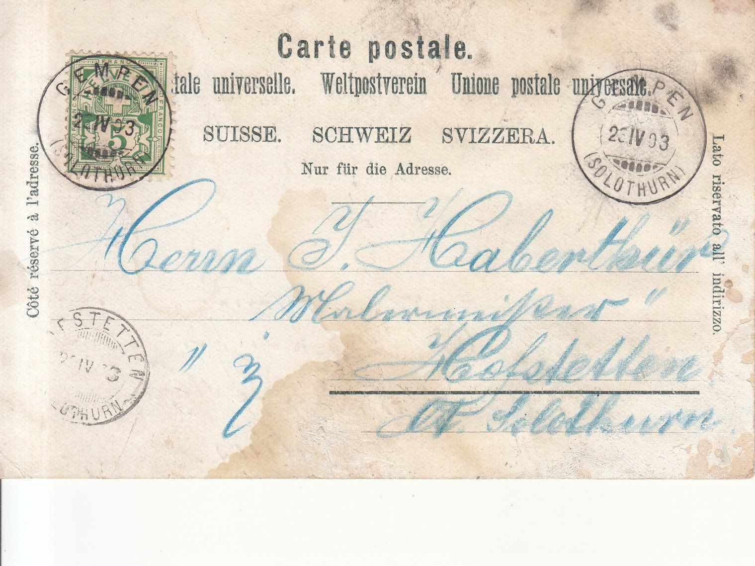 Cartoline postali: Gempenfluh 1903 – Usato da Bürglen TG venduto da StampGraf 1